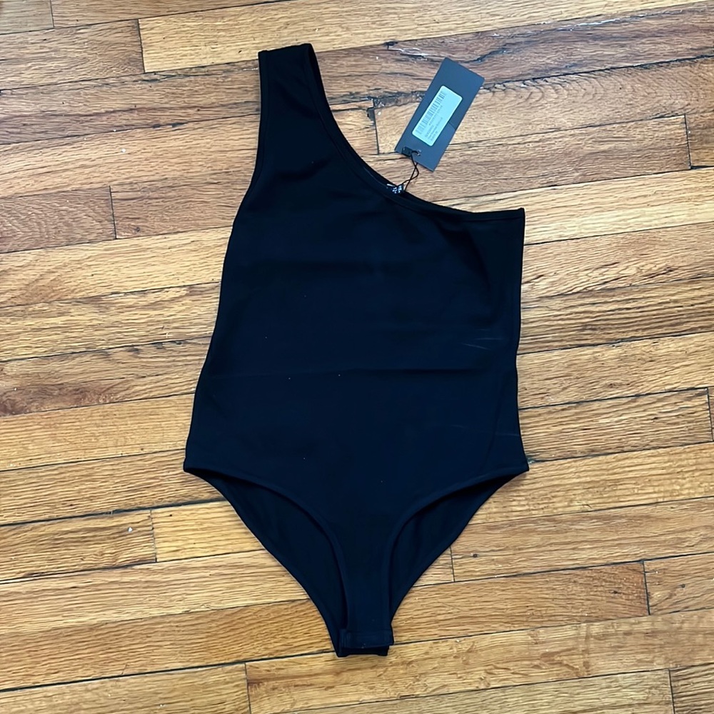 Nasty Gal NWT Black One Shoulder Bodysuit